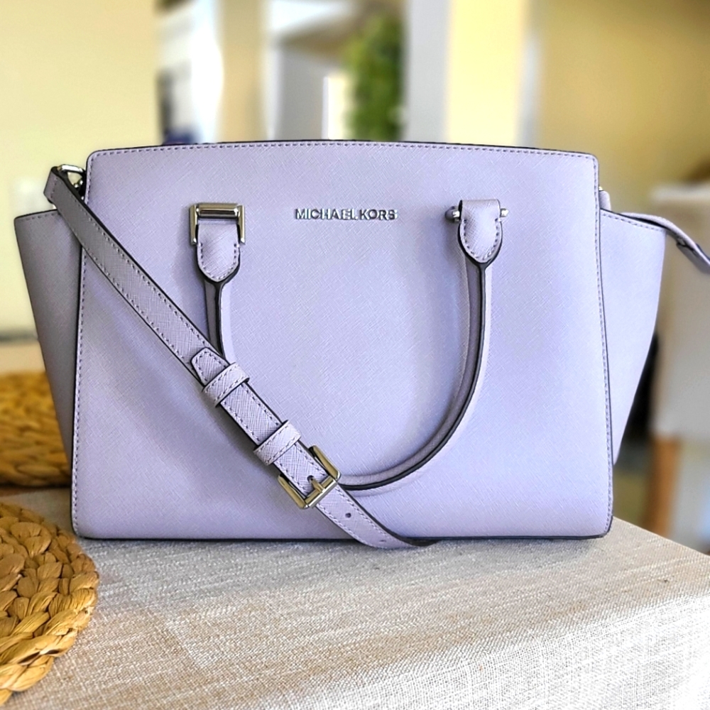 Michael Kors Selma Leather Satchel Lilac